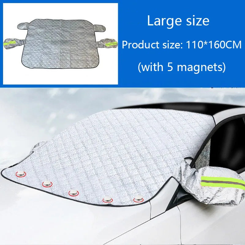 GlaciGuard Car Windshield Cover – Magnetic, Waterproof Sunshade + Snow/Frost Guard for Front Windscreen, All-Weather Protection