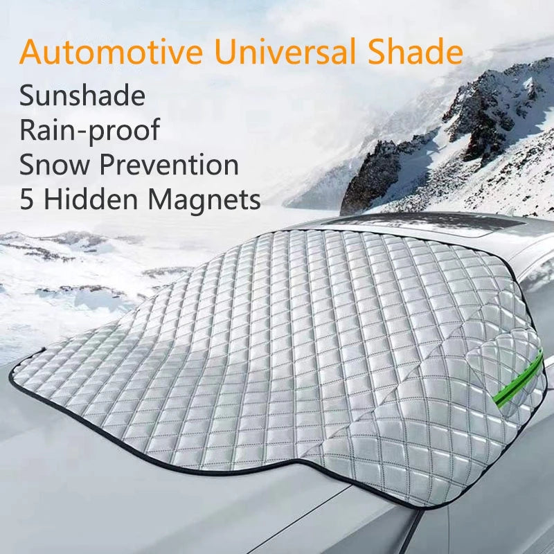 GlaciGuard Car Windshield Cover – Magnetic, Waterproof Sunshade + Snow/Frost Guard for Front Windscreen, All-Weather Protection